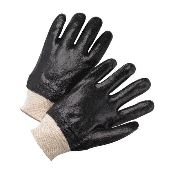 PIP® 1007RF - PVC Dipped Glove with Interlock Liner and Rough Sandy Finish  -  Knit Wrist
