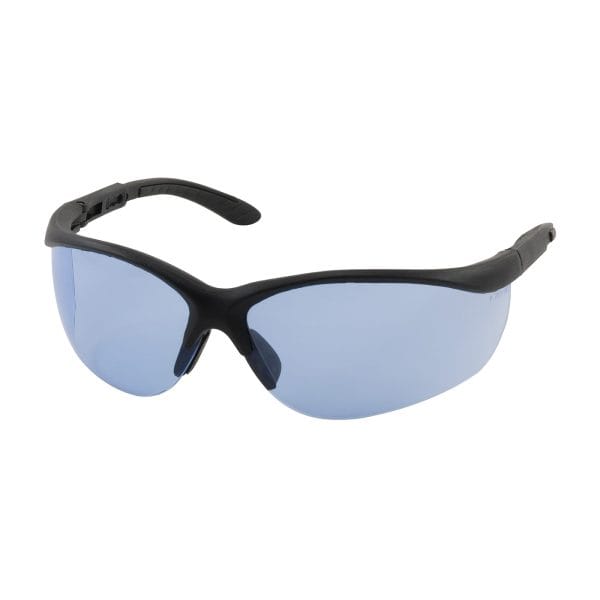 Hi-Voltage AC™ 250-21-0403 - Semi-Rimless Safety Glasses with Black Frame, Light Blue Lens and Anti-Scratch Coating