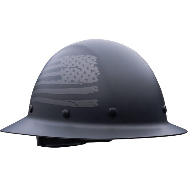 Wolfjaw™ 280-HP1481USA - Full Brim Smooth Dome Hard Hat with Fiberglass Resin Shell, Graphic USA Flag Design, 8-Point Riveted Textile Suspension and Wheel-Ratchet Adjustment