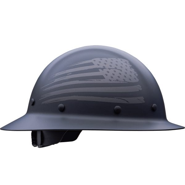 Wolfjaw™ 280-HP1481USA - Full Brim Smooth Dome Hard Hat with Fiberglass Resin Shell, Graphic USA Flag Design, 8-Point Riveted Textile Suspension and Wheel-Ratchet Adjustment - Image 2