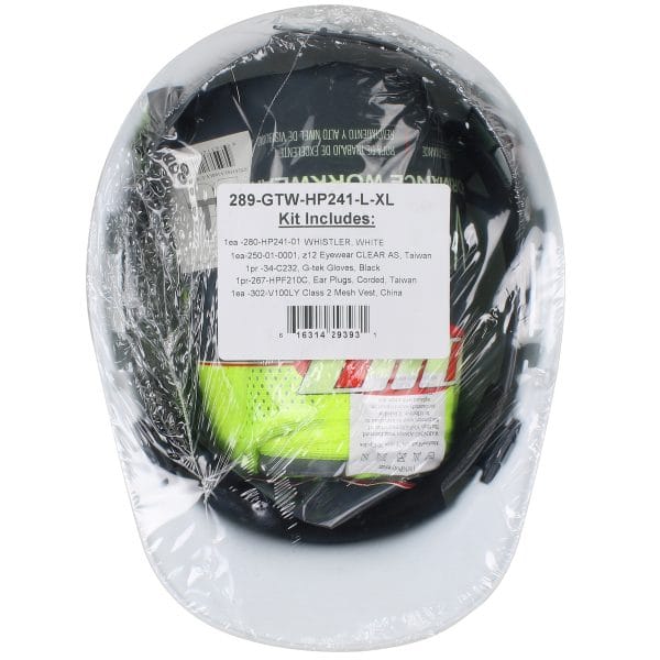 Whistler™ 289-GTW-HP241 - Pre-Packed PPE Kit, HP241 Hat, Safety Eyewear, Earplugs, Gloves and Vest - Image 2