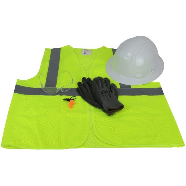 Kilimanjaro™ 289-GTW-HP641 - Pre-Packed PPE Kit, HP641 Full Brim Hat, Safety Eyewear, Earplugs, Gloves and Vest - Image 3