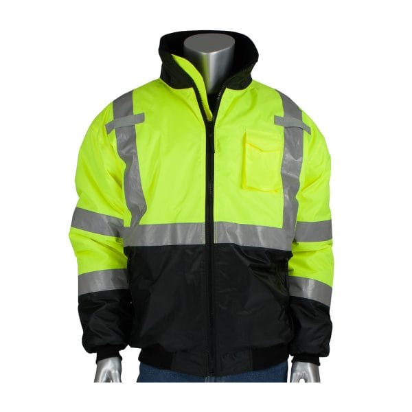 PIP® 333-1740 - ANSI Type R Class 3 Value Black Bottom Bomber Jacket - Image 3