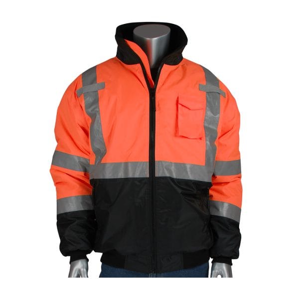 PIP® 333-1740 - ANSI Type R Class 3 Value Black Bottom Bomber Jacket
