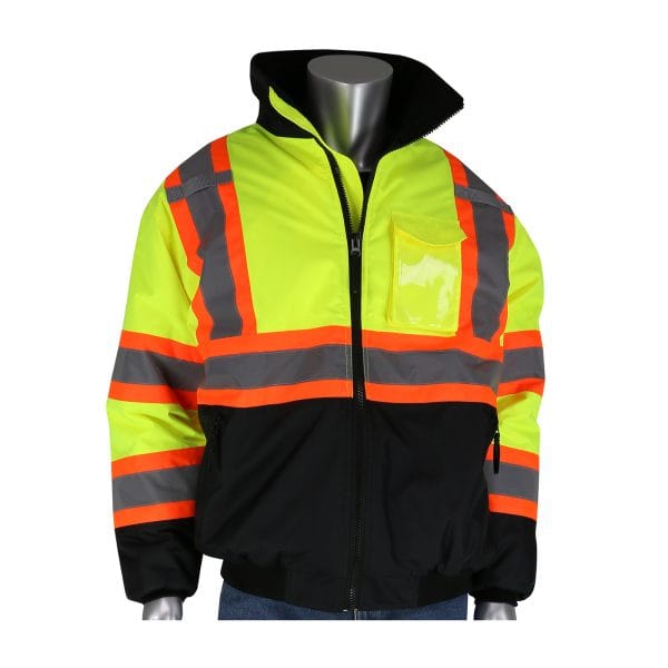 PIP® 333-1745 - ANSI Type R Class 3 Value Two-Tone, Black Bottom Bomber Jacket