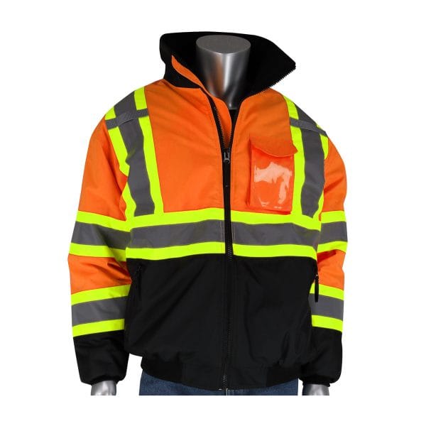 PIP® 333-1745 - ANSI Type R Class 3 Value Two-Tone, Black Bottom Bomber Jacket - Image 4