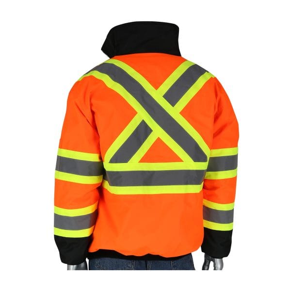 PIP® 333-1745X - ANSI Type R Class 3 and CSA Z96 Two-Tone X-Back, Black Bottom Bomber Jacket - Image 4