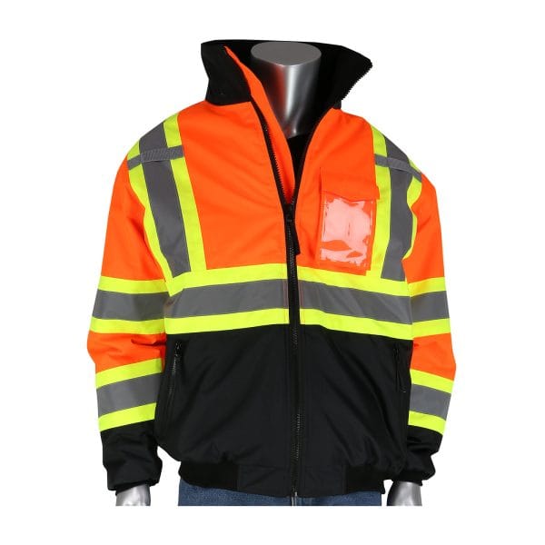 PIP® 333-1745X - ANSI Type R Class 3 and CSA Z96 Two-Tone X-Back, Black Bottom Bomber Jacket - Image 5