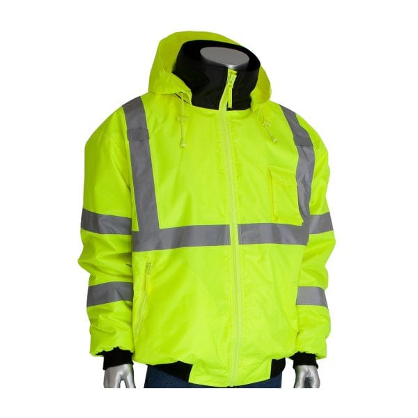 PIP® 333-1762 - ANSI Type R Class 3 Value Bomber Jacket with Zip-Out Fleece Liner - Image 4