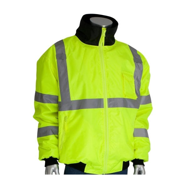 PIP® 333-1762 - ANSI Type R Class 3 Value Bomber Jacket with Zip-Out Fleece Liner - Image 3