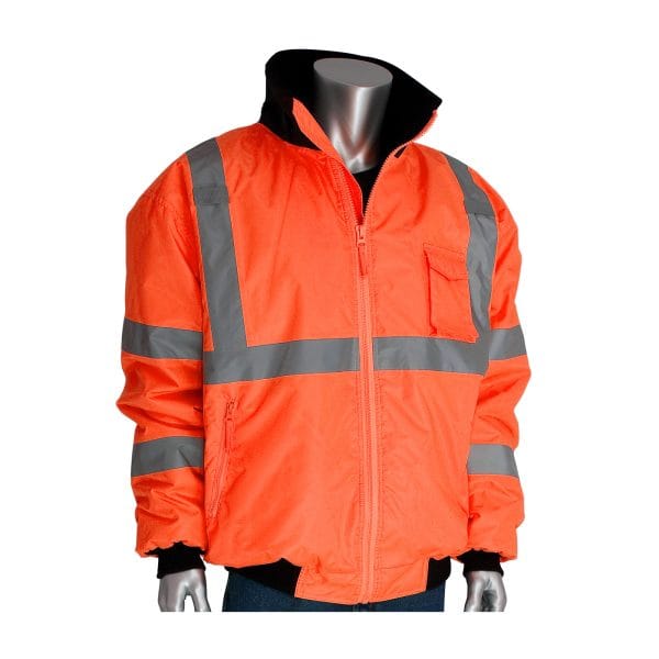 PIP® 333-1762 - ANSI Type R Class 3 Value Bomber Jacket with Zip-Out Fleece Liner - Image 6