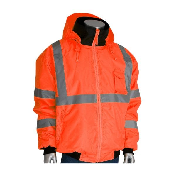 PIP® 333-1762 - ANSI Type R Class 3 Value Bomber Jacket with Zip-Out Fleece Liner - Image 9