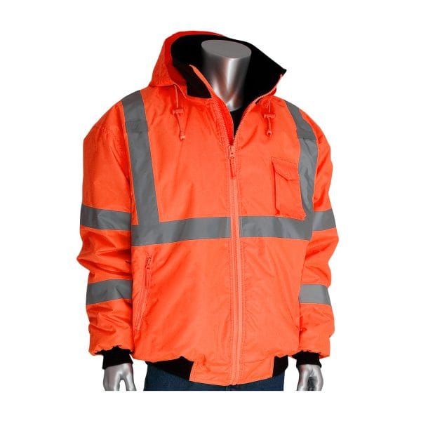 PIP® 333-1762 - ANSI Type R Class 3 Value Bomber Jacket with Zip-Out Fleece Liner - Image 7