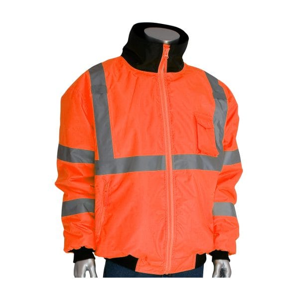 PIP® 333-1762 - ANSI Type R Class 3 Value Bomber Jacket with Zip-Out Fleece Liner - Image 8
