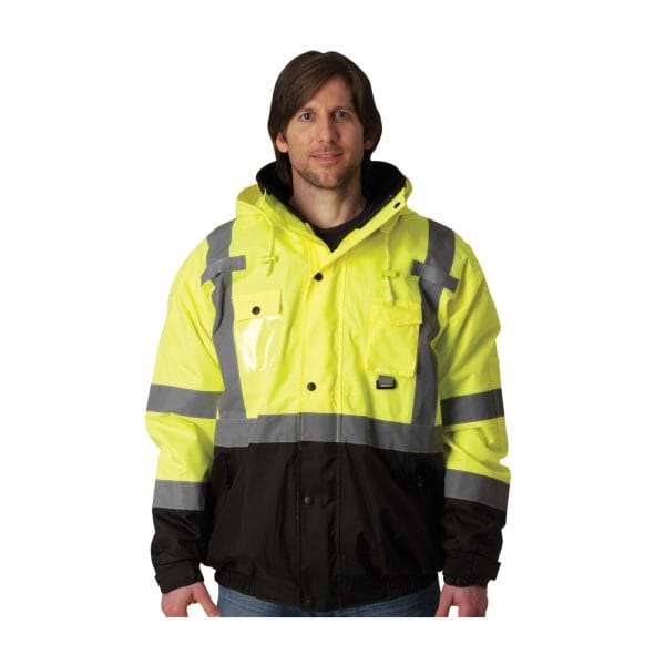 PIP® 333-1770 - ANSI Type R Class 3 Rip Stop Premium Plus Bomber Jacket with Zip-Out Fleece Liner and "D" Ring Access - Image 3
