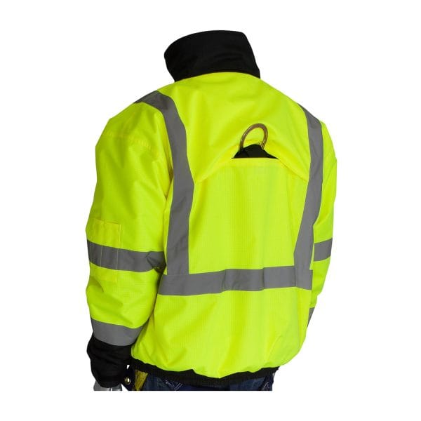 PIP® 333-1770 - ANSI Type R Class 3 Rip Stop Premium Plus Bomber Jacket with Zip-Out Fleece Liner and "D" Ring Access - Image 2