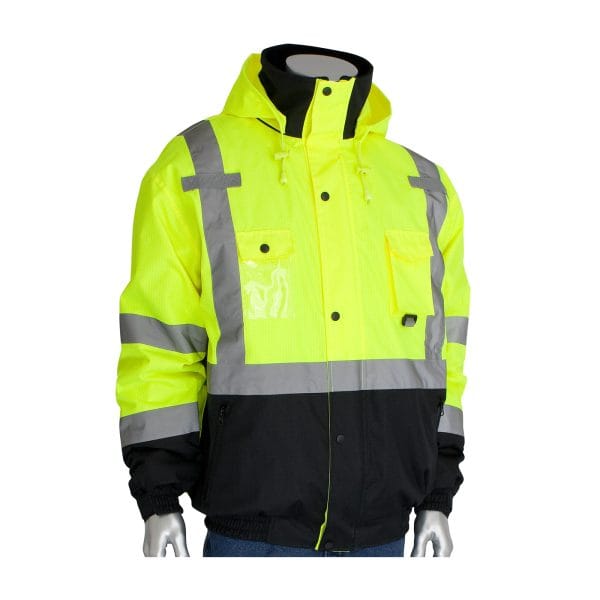 PIP® 333-1770 - ANSI Type R Class 3 Rip Stop Premium Plus Bomber Jacket with Zip-Out Fleece Liner and "D" Ring Access