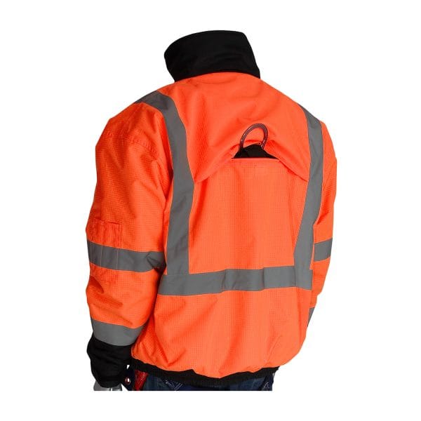 PIP® 333-1770 - ANSI Type R Class 3 Rip Stop Premium Plus Bomber Jacket with Zip-Out Fleece Liner and "D" Ring Access - Image 6
