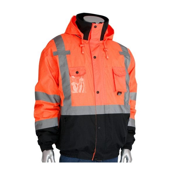 PIP® 333-1770 - ANSI Type R Class 3 Rip Stop Premium Plus Bomber Jacket with Zip-Out Fleece Liner and "D" Ring Access - Image 5