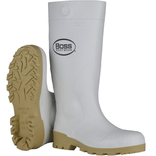 Boss® Footwear380-900 - 16" White PVC Plain Toe Boot
