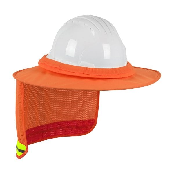 EZ-Cool® 396-851FR - FR Treated Hi-Vis Full Brim Hard Hat Visor with Neck Shade - Image 2