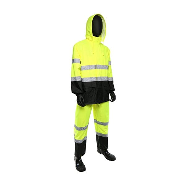 Viz™ 4530SE - ANSI Type R Class 3 FR Treated Two-Piece Rain Suit with Black Bottom