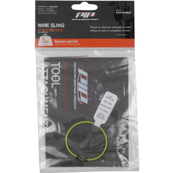 PIP® 533-100802 - Wire Sling with Screw Gate - 3 lbs. maximum load limit - Retail Packaged