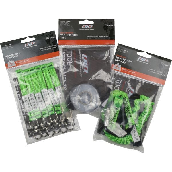 PIP® 533-900101 - Tool Tethering Kit - includes single leg lanyard, tool connectors, and tool tape - Retail Packed