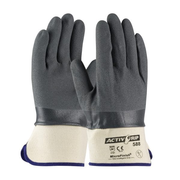 ActivGrip™ 56-AG588 - Nitrile Coated Glove with Cotton Liner and MicroFinish Grip - Safety Cuff