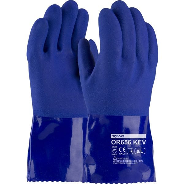 XtraTuff™ 58-8658K - Oil Resistant PVC Glove with DuPont™ Kevlar® Liner and Rough Grip