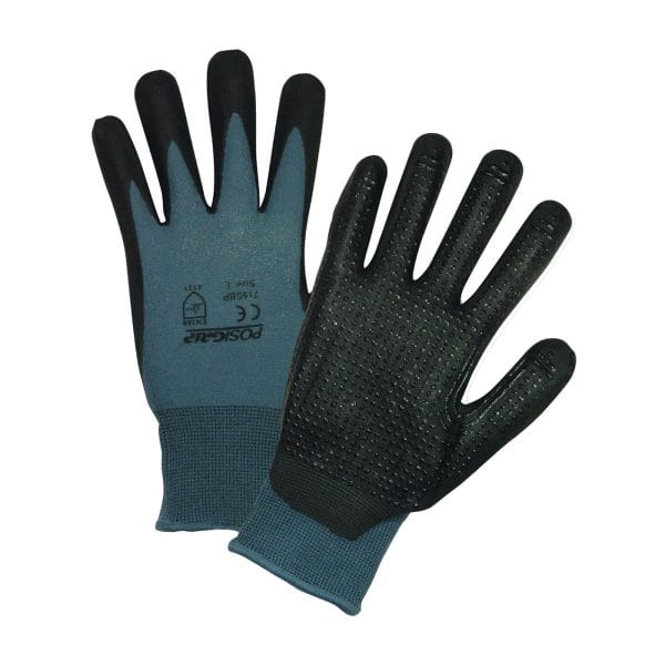 G-Tek® PosiGrip® 715SBP - Seamless Knit Nylon Glove with Nitrile Coated Foam Grip on Palm & Fingers - Micro Dotted Palm