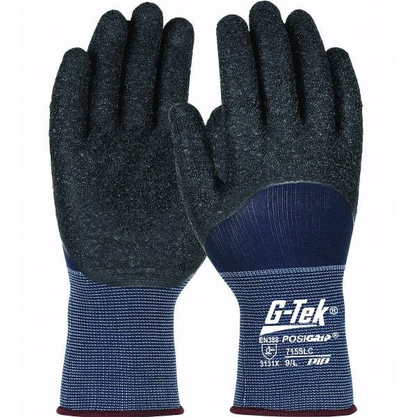 G-Tek® PosiGrip® 715SLC - Seamless Knit Nylon Glove with Latex Coated Crinkle Grip on Palm, Fingers & Knuckles