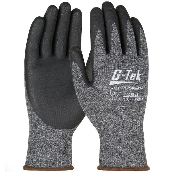 G-Tek® PosiGrip® 715SNFLB - Seamless Knit Nylon Glove with Nitrile Coated Foam Grip on Palm & Fingers