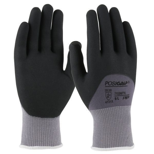 PosiGrip® 715SNFTK - Premium Seamless Knit Nylon/Spandex Glove with Nitrile Coated Foam Grip on Palm, Fingers & Knuckles