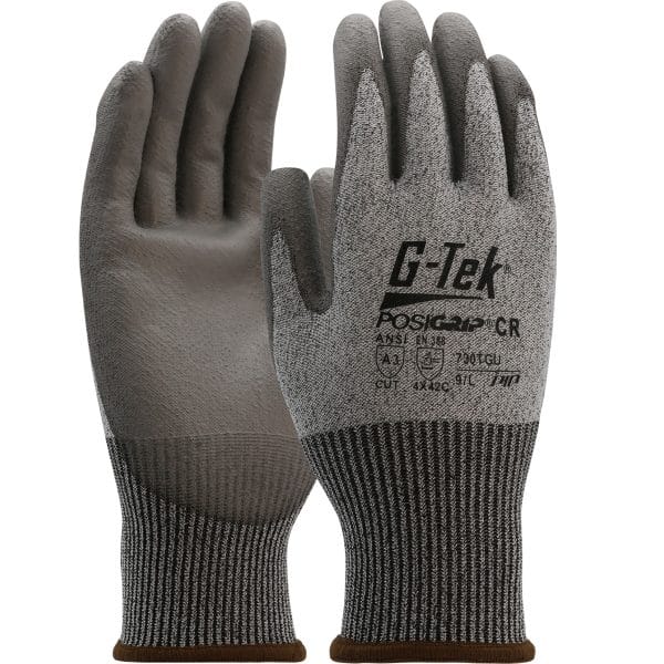 G-Tek® PosiGrip® 730TGU - Seamless Knit PolyKor® Blended Glove with Polyurethane Coated Flat Grip on Palm & Fingers
