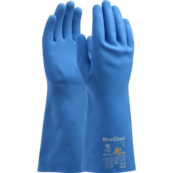 MaxiChem® 76-730 - Latex Blend Coated Glove with Nylon / Elastane Liner and Non-Slip Grip on Palm & Fingers – 14"