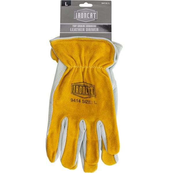 Ironcat® 9414 - Premium Grade Top Grain Cowhide Leather Drivers Glove with Split Cowhide Back - Keystone Thumb - Image 2