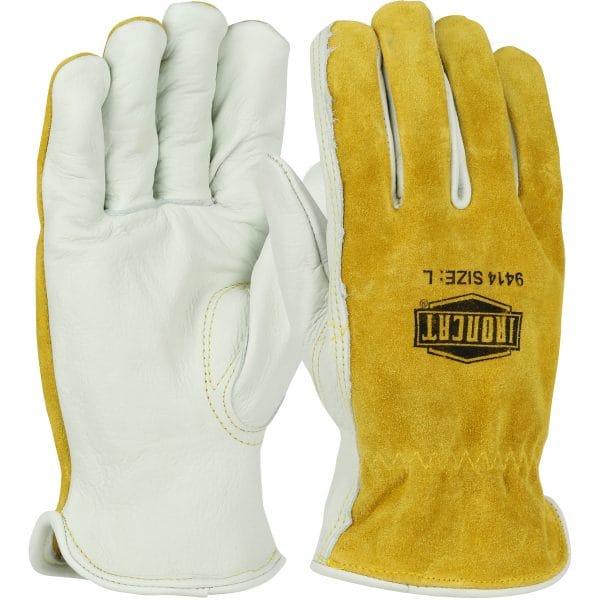 Ironcat® 9414 - Premium Grade Top Grain Cowhide Leather Drivers Glove with Split Cowhide Back - Keystone Thumb