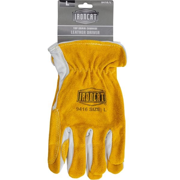 Ironcat® 9416 - Premium Grade Top Grain Cowhide Leather Drivers Glove with Split Cowhide Back and Reinforced Palm - Image 2