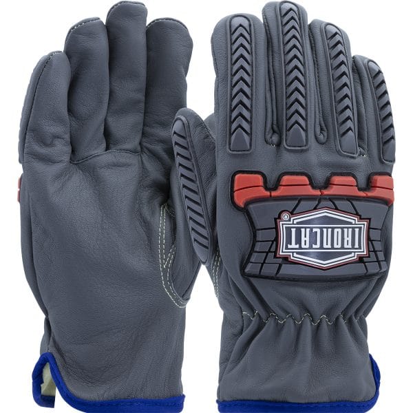 Ironcat® IC993KOAB - AR Top Grain Goatskin Leather Drivers Glove with Oil Armor™ Finish and Para-Aramid Lining - High Heat Impact TPR