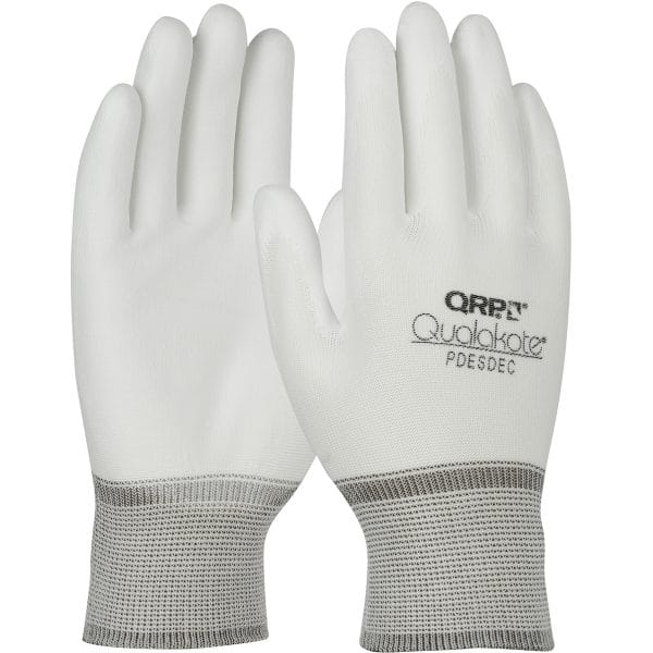 QRP® Qualakote® PDESDEC - Seamless Knit Nylon Glove with Polyurethane Coated Microfoam Grip on Palm & Fingertips